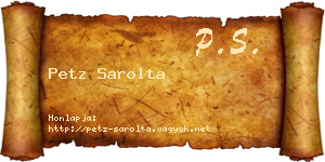 Petz Sarolta névjegykártya